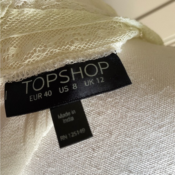 Top shop cream sleeveless high neck lace detail top 12 - Picture 5 of 5